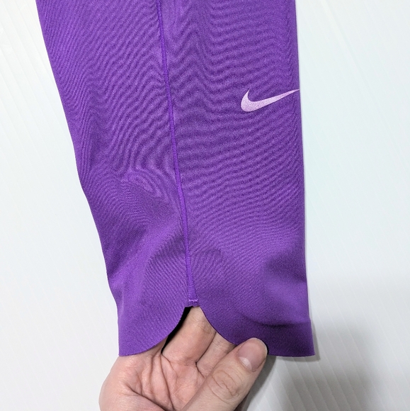 Nike One Luxe Icon Clash Mid-Rise Crop Training Tights Purple Size L - Picture 16 of 16